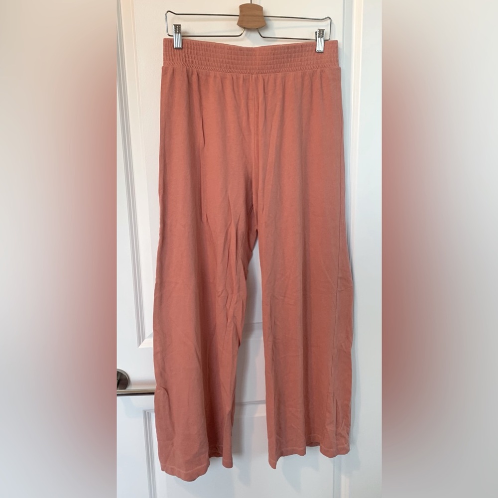Wide Leg Smocked Waist Pants - Dusty Rose
